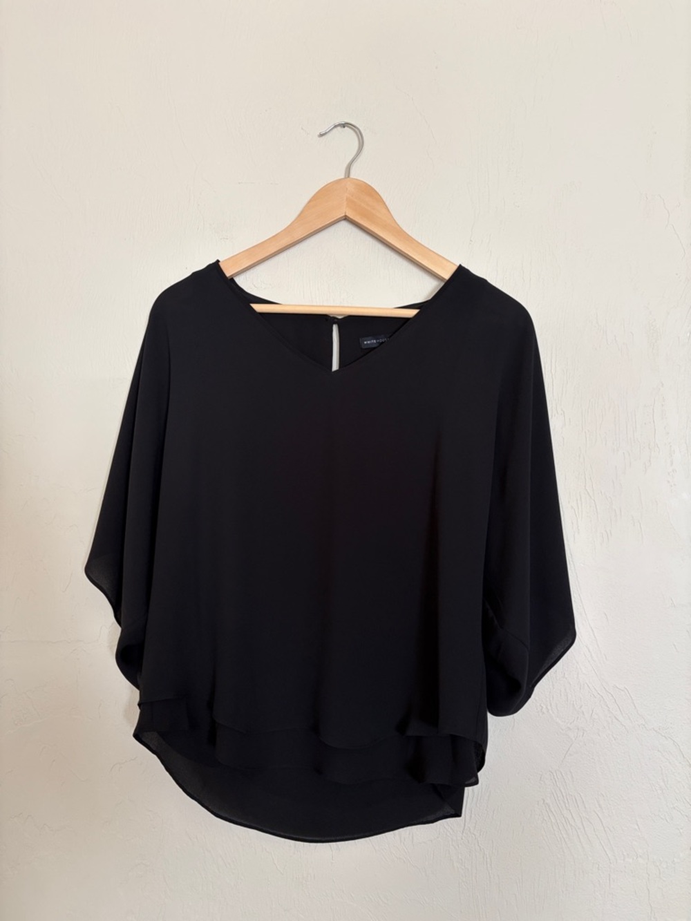 White House Black Market Black Dolman Flowy Blouse. Excellent Condition!